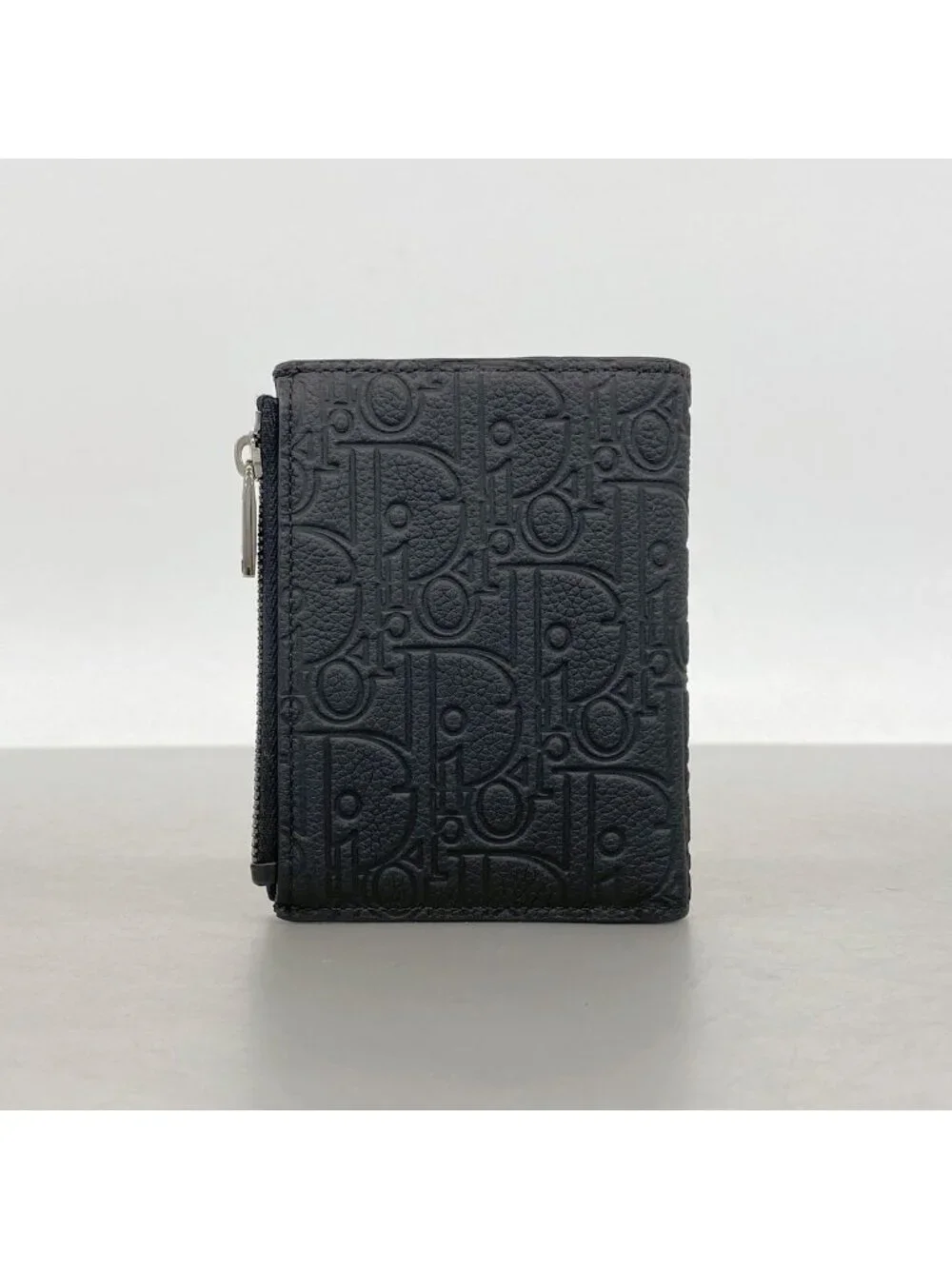 Dior Wallet Gravity Leather Black Silver